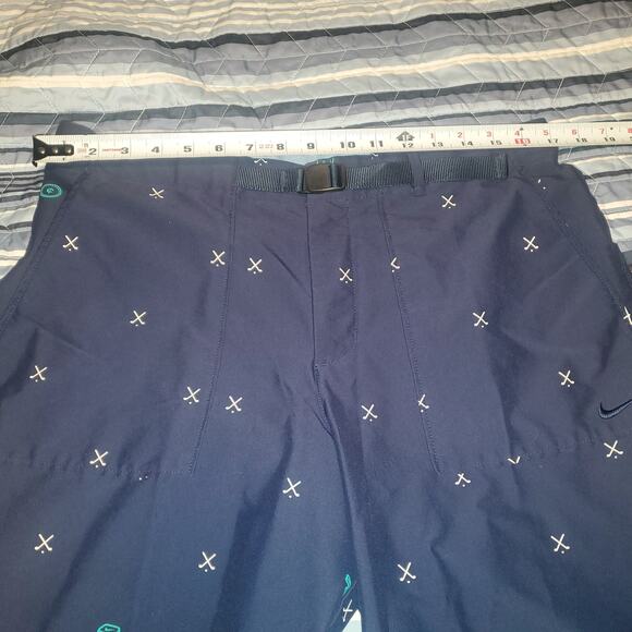 Nike Flex Charm Novelty Golf Print Dri-Fit Slim Shorts Blue 34 Belted CQ4877-451 - Picture 7 of 12